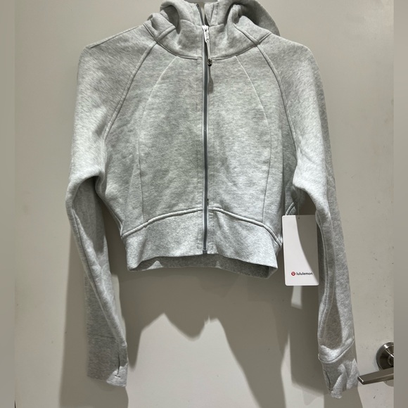 ⭐️Lululemon Scuba Full Zip Cropped Hoodie Heathered Grey Size 6⭐️ - Picture 5 of 12